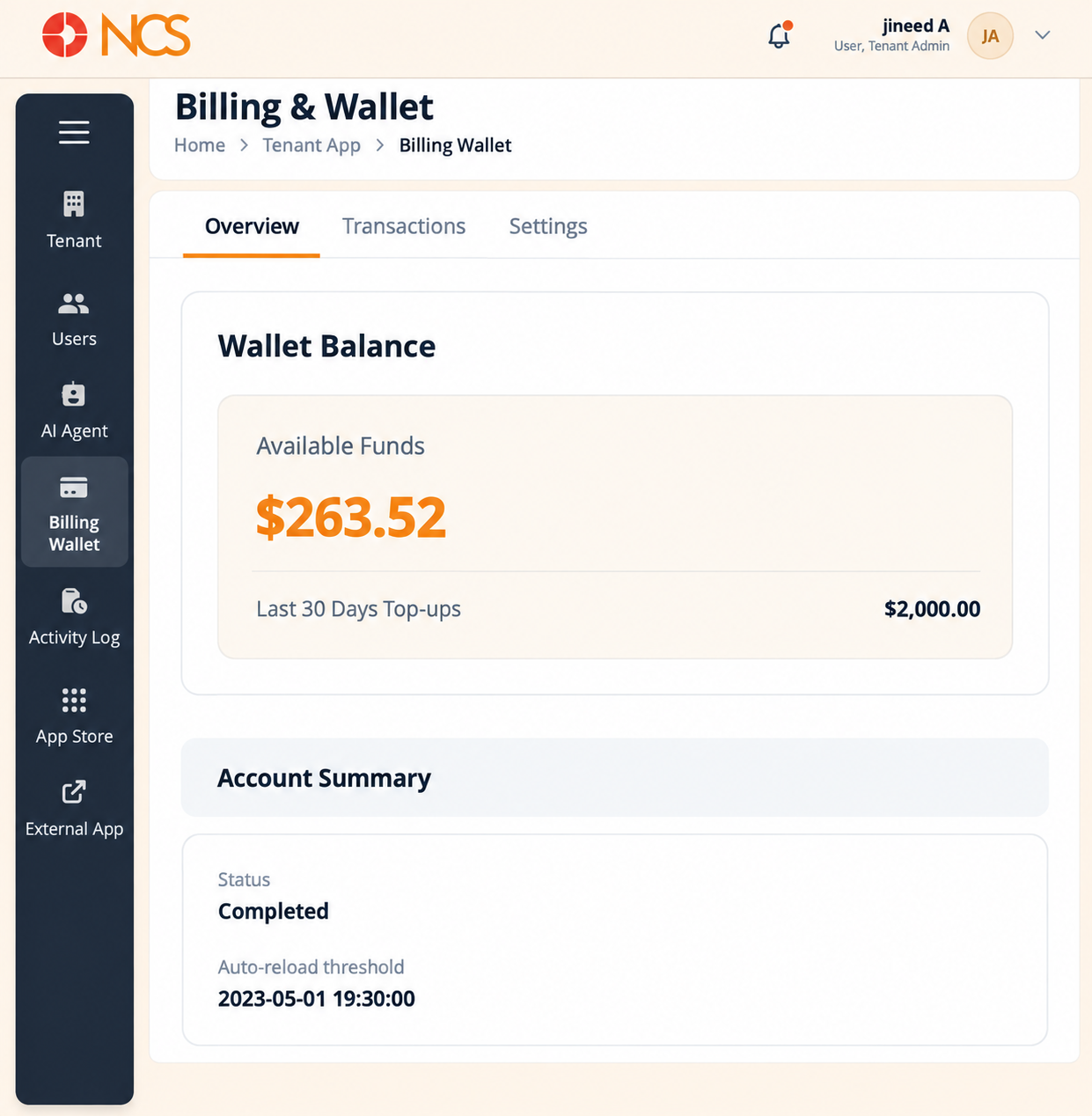 Wallet Balance and Plan