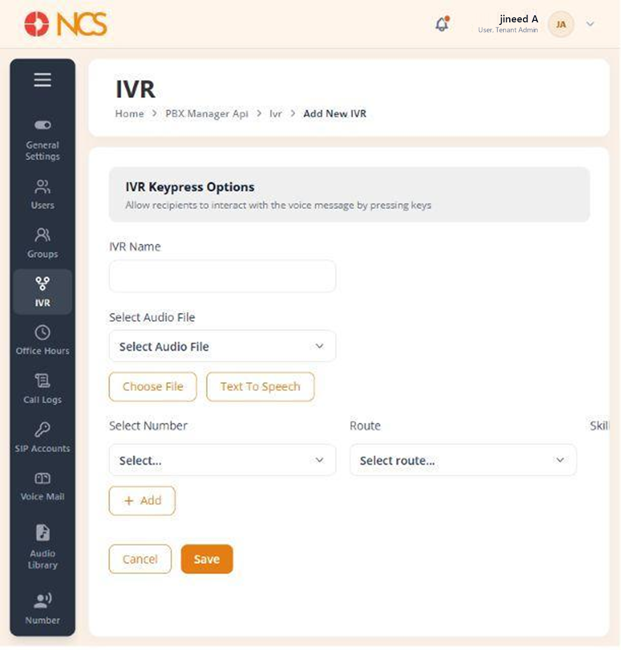 PBX 4.2 Create an IVR Form