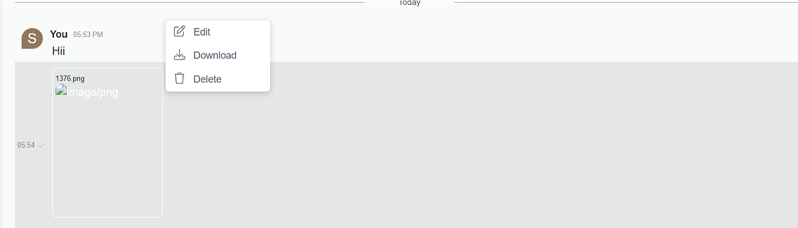 File Quick Action menu with Edit, Download and Delete