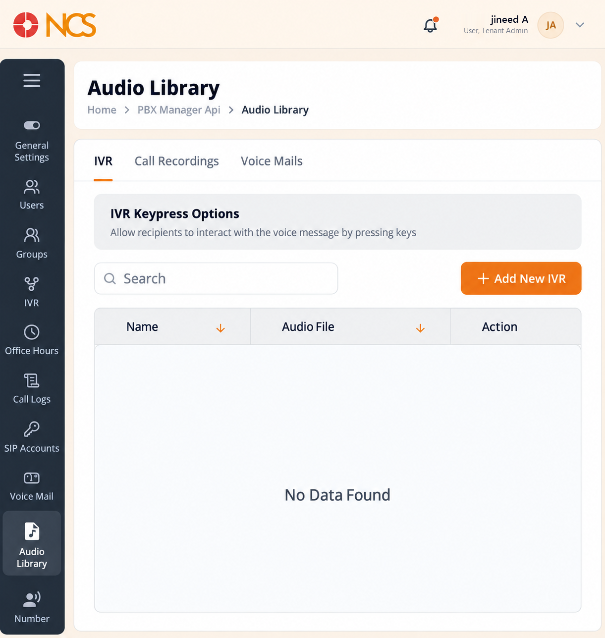PBX 9.1 SVI (SVI (IVR)) Bibliothèque audio