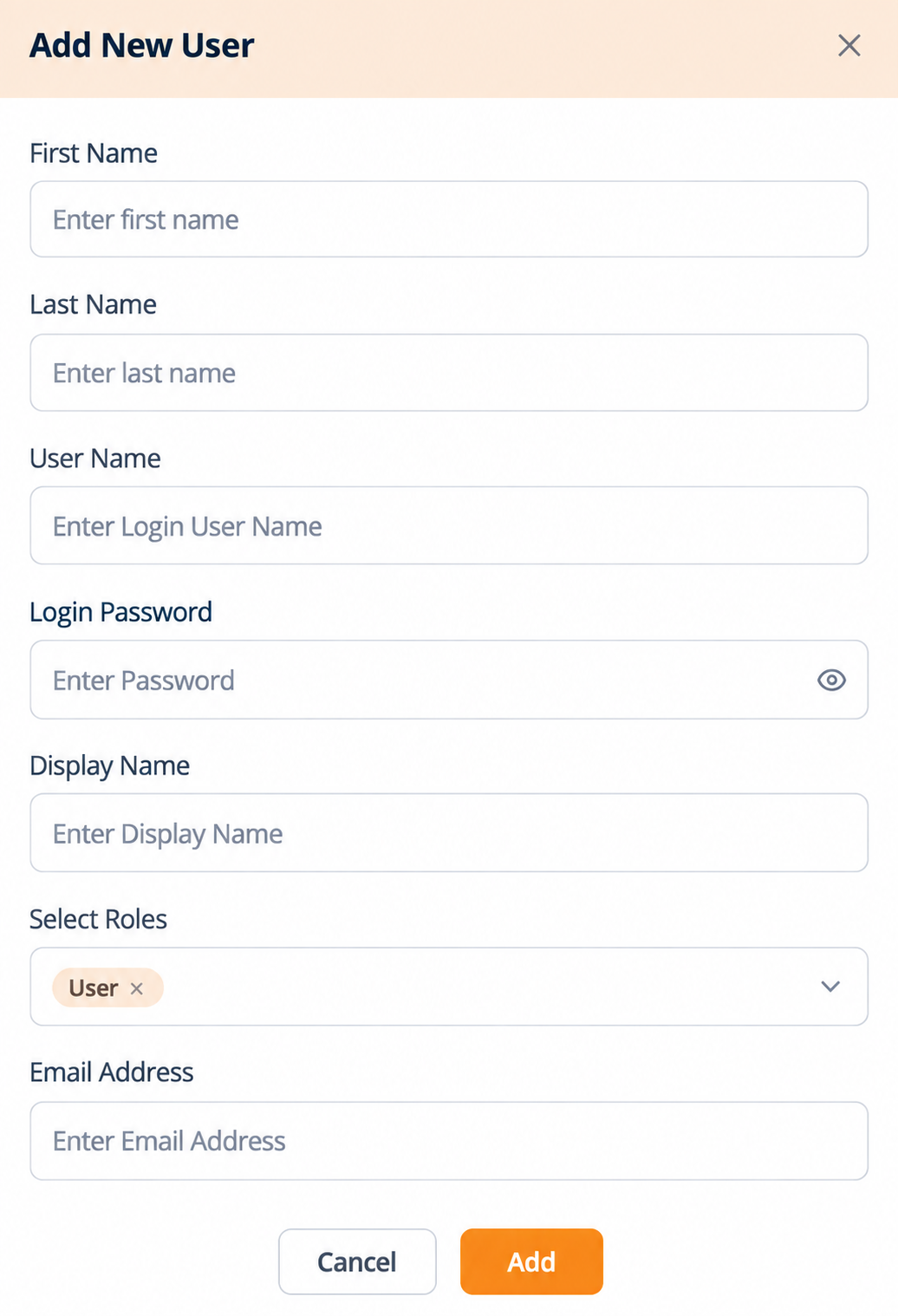 Add New Utilisateur Modal