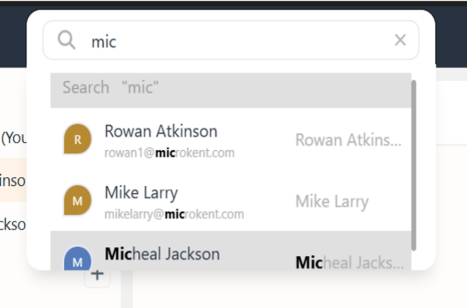 Global Search suggestions for the keyword mic