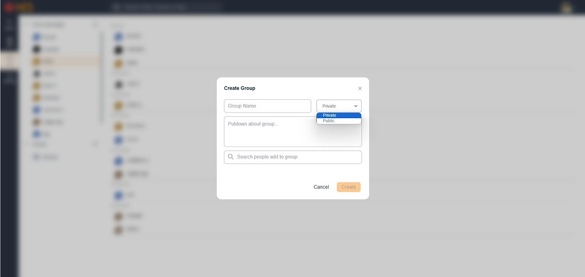 Create Group modal