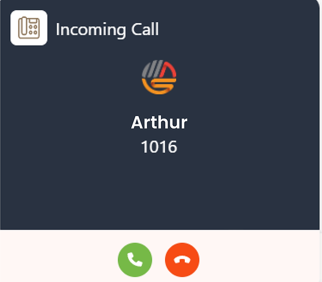 Incoming call screen