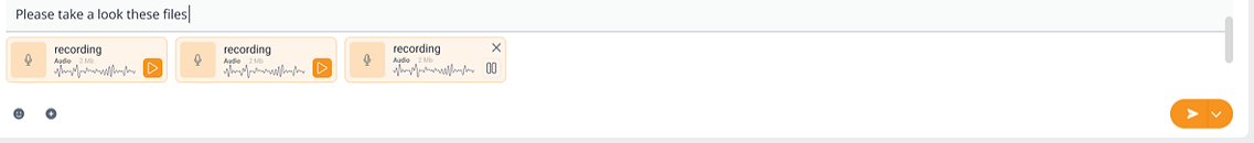 Voice messages attached as file chips