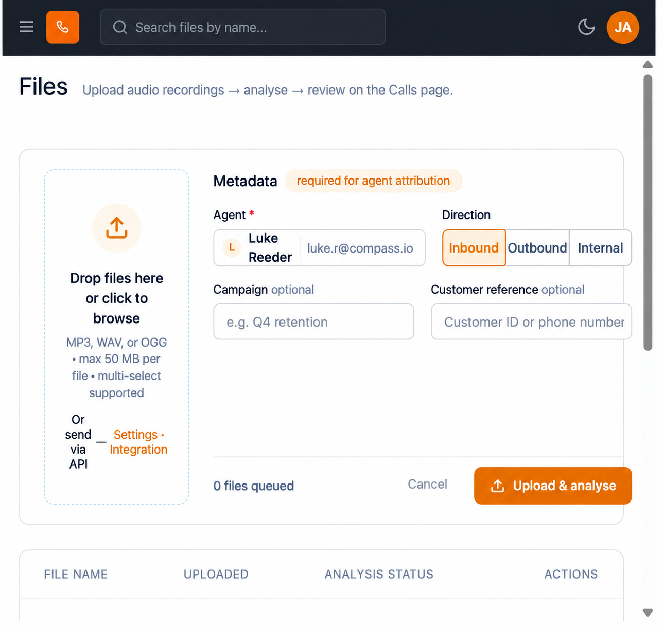 INS 4.2 Enviar e Analisar Gravações