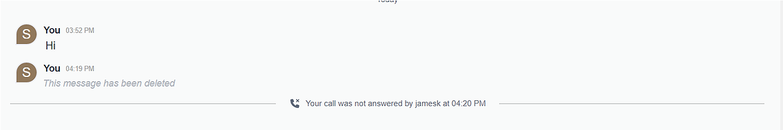 Deleted message placeholder